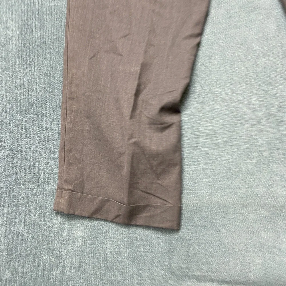 Braggi By Louis Raphael Dress Pants Mens 31x29.5 Brown Pleated Hem Cuffed Hem